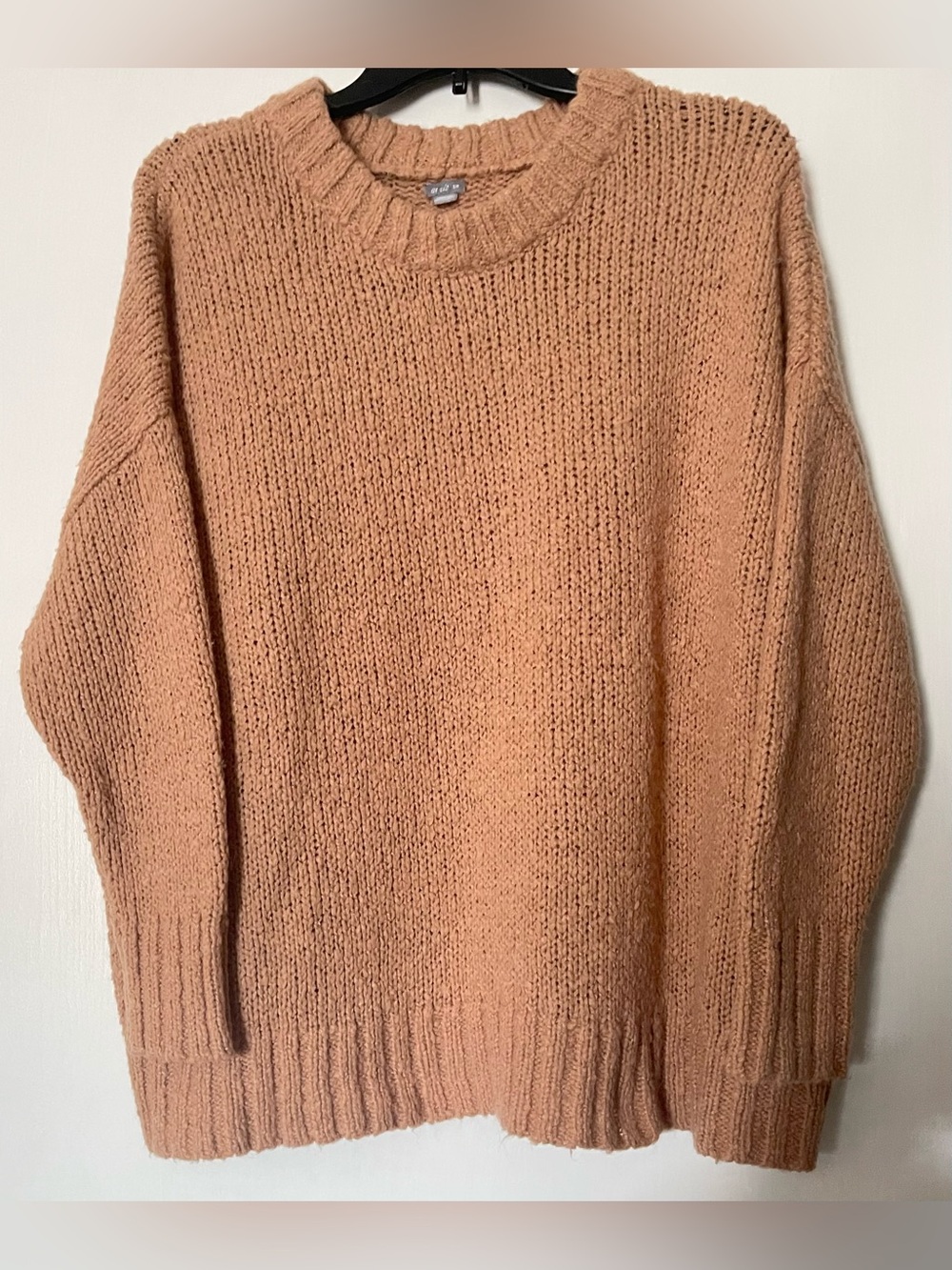 Aerie oversized chunky knit jumper in a pale peach/orange shade.